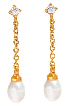 Girls Crew Falling Imitation Pearl Drop Earrings in Gold at Nordstrom