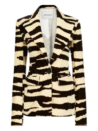 Nina Ricci Blazer con stampa zebra - Marrone