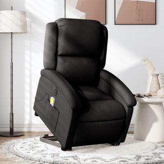 vidaXL Vidaxl - Sill&oacute;n De Masaje El&eacute;ctrico Reclinable Elevable Tela Negro