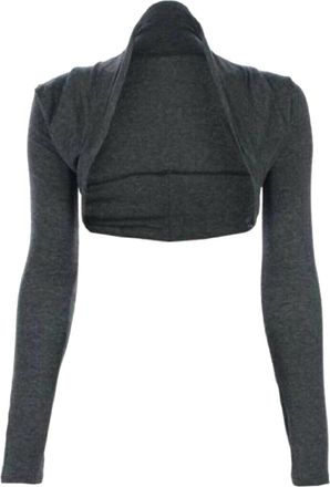 Generic LADIES LONG SLEEVE PLUS SIZE BOLERO SHRUG TOP WOMENS OPEN CARDIGAN TOP SIZE 8-26 (UK Size XXL/XXXL 24-26, Charcoal)
