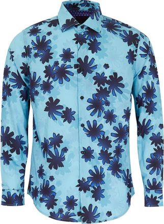 Lords of Harlech Norman Button-Up Shirt in Ramble Floral Teal at Nordstrom, Size Xx-Large