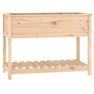 Berkfield Home Planter with Shelf 111.5x54x81 cm Solid Wood Pine in Natural