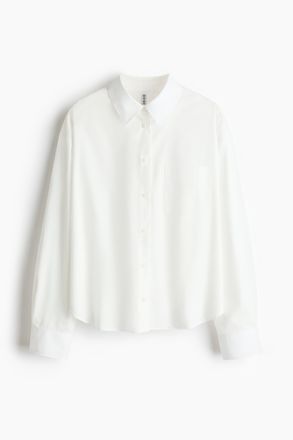 H&M Oversized Popelinebluse - Weiss