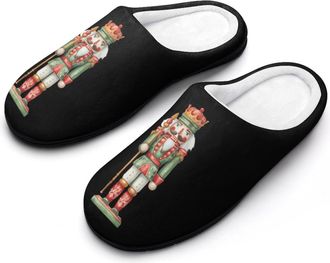 Generic Watercolor Nutcracker Funny Mens Cotton Slippers Soft Non-Slip Rubber Sole House Slipper Indoor Outdoor