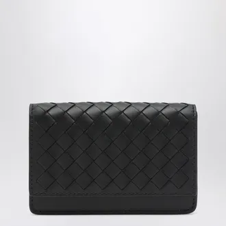 Bottega Veneta Small Black Intrecciato Continental Wallet