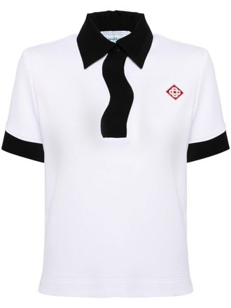 Casablanca pique polo shirt - women - Polyamide/Viscose/Elastane - S - White