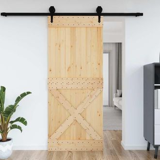 Berkfield Home Door NARVIK 95x210 cm Solid Wood Pine in Brown