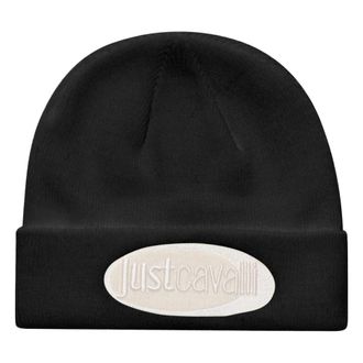 Roberto Cavalli Ribgebreide Beanie - Dames - Hoeden - Zwart - ONE Size - Accessoires