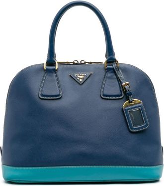 Prada Pre-owned Prada Bicolor Saffiano Lux Promenade Dome Handbag Ladies 5VADILL8LU6BQWD0