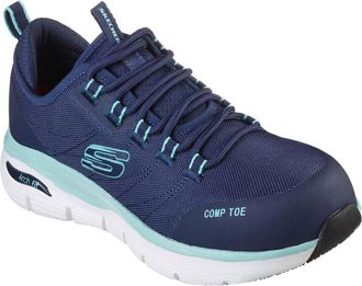 Skechers Womens Arch Fit Slip-Resistant Ebinal Sneakers In Navy Aqua