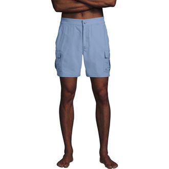 Lands End 7 Quick Dry Cargo Swim Short in Oasis Blue at Nordstrom, Size Xx-Large