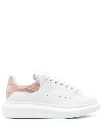Alexander McQueen Oversized crocodile-embossed sneakers - White