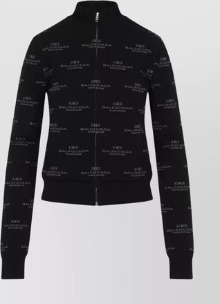 Balenciaga zip-up cardigan stand-up collar