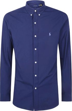 Polo Ralph Lauren Lange Mouw Sportshirt - Heren - Casual Overhemden - Blauw - M - Overhemden