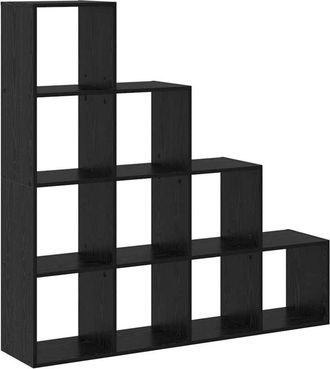 vidaXL Room Divider Bookcase Black oak 131.5 x 29 x 131.5 cm Vidaxl