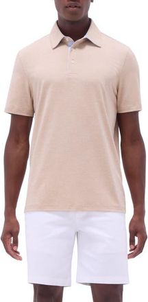Bugatchi Three-Button Performance Polo in Sand at Nordstrom, Size Large
