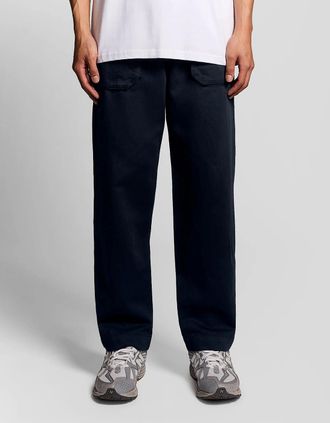 Lyle & Scott Lyle And Scott Mens Straight Leg Linen Blend Trousers - Black - Size: 36/37