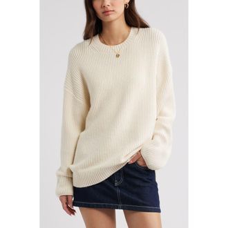 BP. Cozy Crewneck Sweater in Ivory Antique at Nordstrom, Size Medium