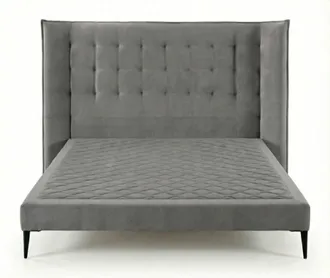 Colch&oacute;n Morfeo Pack Base tapizada + Cabecero acolchado Gris - 150x190 cm