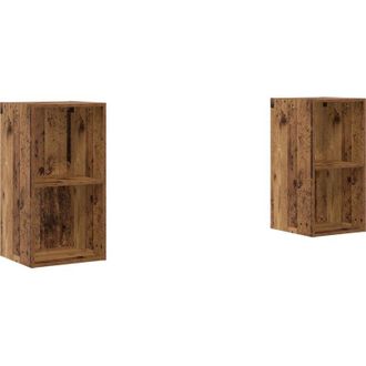 vidaXL Vidaxl - Mueble De Tv De Pared 2 Pcs Madera Envejecida 37 X 37 X 72 Cm