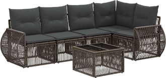 vidaXL Conjunto De Sof&aacute;s De Jard&iacute;n 6 Uds. Gris Y Gris Oscuro Vidaxl