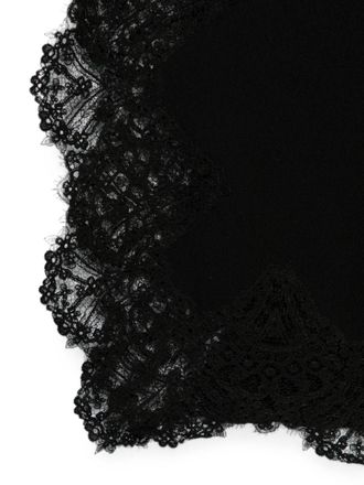 Ermanno Scervino Cashmere Lace-Trim Scarf - Black
