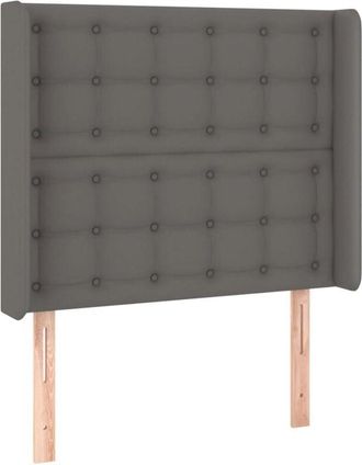 vidaXL Cabecero Con Led Cuero Sint&eacute;tico Gris 83x16x118/128cm Vidaxl