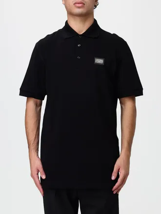 Dolce & Gabbana Polo in maglia in misto lana e lino con stampa astratta e zip