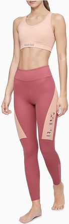 Calvin Klein Calvin Klein Womens Performance Colorblock Logo High Waist Leggings - Pink - XL