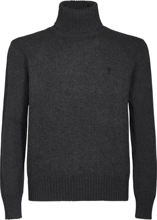 Ami Hks831 Dolcevita in Cashmere - - Knitwear - Uomo - Grigio - M
