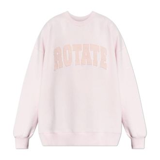 Rotate Rotate Birger Christensen, Hoodies & sweatvesten, Dames, Roze, S, Katoen, Heavy Sweat Crewneck