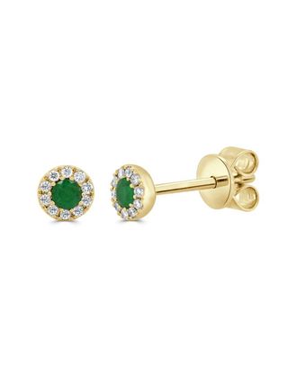 Sabrina Designs 14K 0.19 Ct. Tw. Diamond Emerald Stud Earring