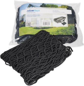 Relaxdays 8x Rete Fermacarico, Elastica, per Rimorchio Auto, Protezione Portapacchi, 3 x 2 metri, Sicurezza Carico, Nero