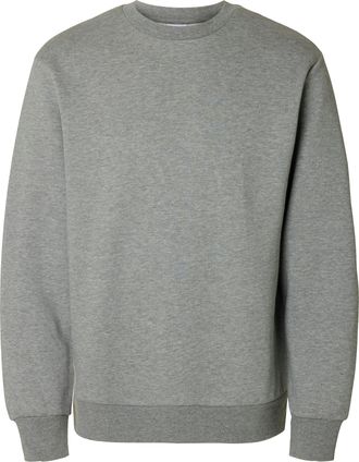 Selected Sweatshirt SELECTED SLHZREG-DAN SWEAT CREW NECK, Herren, Gr. XXL, medium grau melange, angeraute Sweatware, Obermaterial: 65% Baumwolle, 35% Polyester