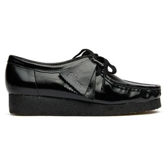 Clarks Womens Wallabee Shoes - Black Leather - Size UK 6