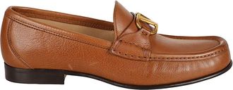 Valentino Garavani VLogo Signature Buffalo Leather Loafer - Dames - Loafers - Bruin - 37 1/2 EU - Leer - Schoenen