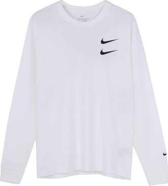 Nike Tee White Mens Long-Sleeve Nike Sportswear Swoosh CK2260-100