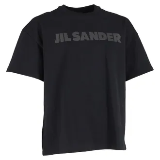 Jil Sander Jil Sander Logo T-shirt in Zwarte Katoen