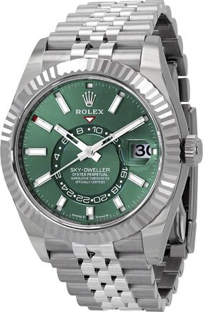Rolex Sky-Dweller GMT Automatic Chronometer Green Dial Mens Watch 336934-0002