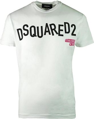 Dsquared2 DSquared2 Unisex Vervormd Logo Cool Fit T-shirt voor volwassenen (Wit)