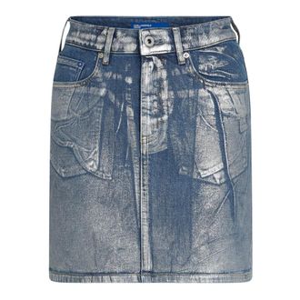 Karl Lagerfeld Denim Skirts, female, Multicolor, Size: XS KLJ Hr Coated Dnm Mini Skirt