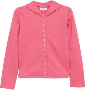 agnès b. snap cotton hoodie - women - Organic Cotton - 3 - Pink