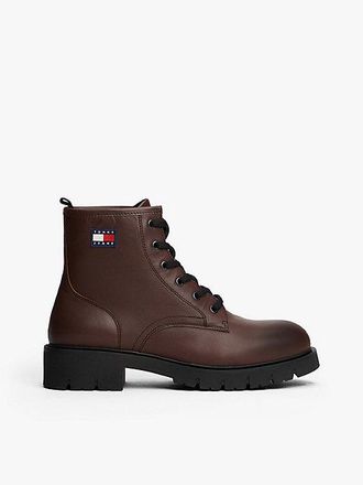 Tommy Hilfiger Leather Cleat Lace-Up Ankle Boots