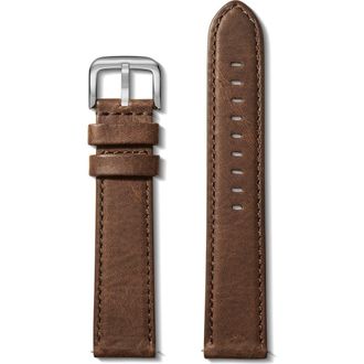 Shinola Grizzly Interchangeable Leather Watchband, 20mm in British Tan at Nordstrom