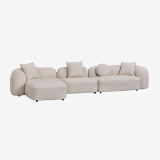 Sklum Sklum - Sof&aacute; Modular Chaise Longue Izquierdo De 3 Piezas En Chenilla Coco