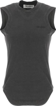 The Attico Logo Tank Top - Dames - Tops zonder mouwen - Zwart - S - Katoen - Tops