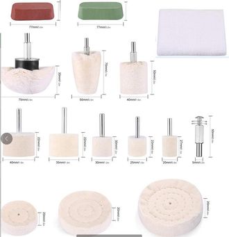 OEM Juego De 15 Accesorios De Pulido, Destornillador Inal&aacute;mbrico, Rueda/almohadilla/cono De Pulido, Kit De Cepillos C&oacute;nicos, Terciopelo De Algod&oacute;n, Para T