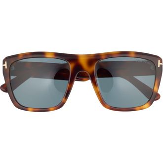 Tom Ford 55mm Square Sunglasses in Blonde Havana /Blue at Nordstrom Rack