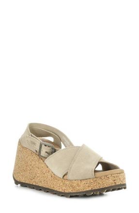 FLY London Dony Platform Wedge Sandal in Taupe at Nordstrom, Size 10-10.5Us