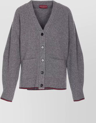 Gucci v-neck cardigan with long sleeves and pockets